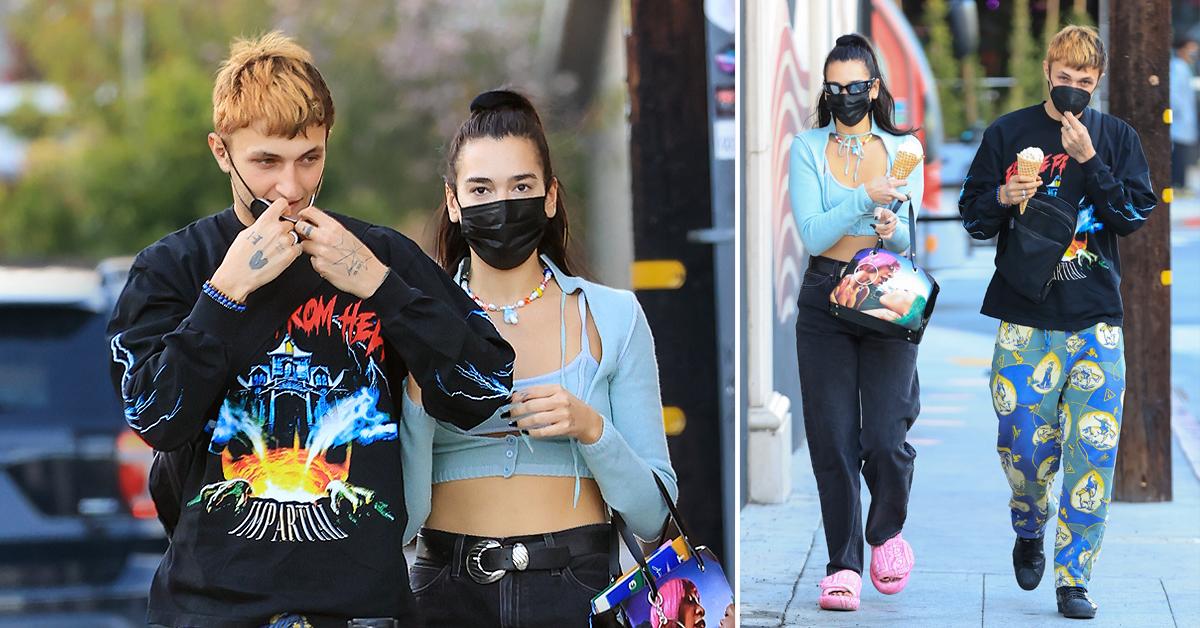 stylish couple dua lipa anwar hadid enjoy ice cream get the look pf