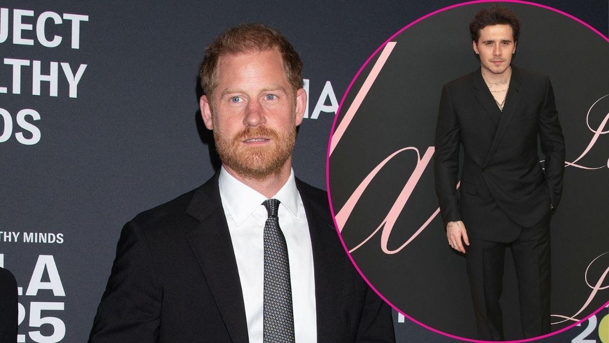 image of prince harry inset of Brooklyn Beckham