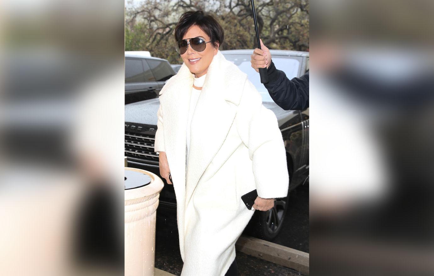 *EXCLUSIVE* Kris Jenner and Scott Disick out together in the rain to film in Agoura Hills