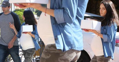 mila kunis pregnant baby bump