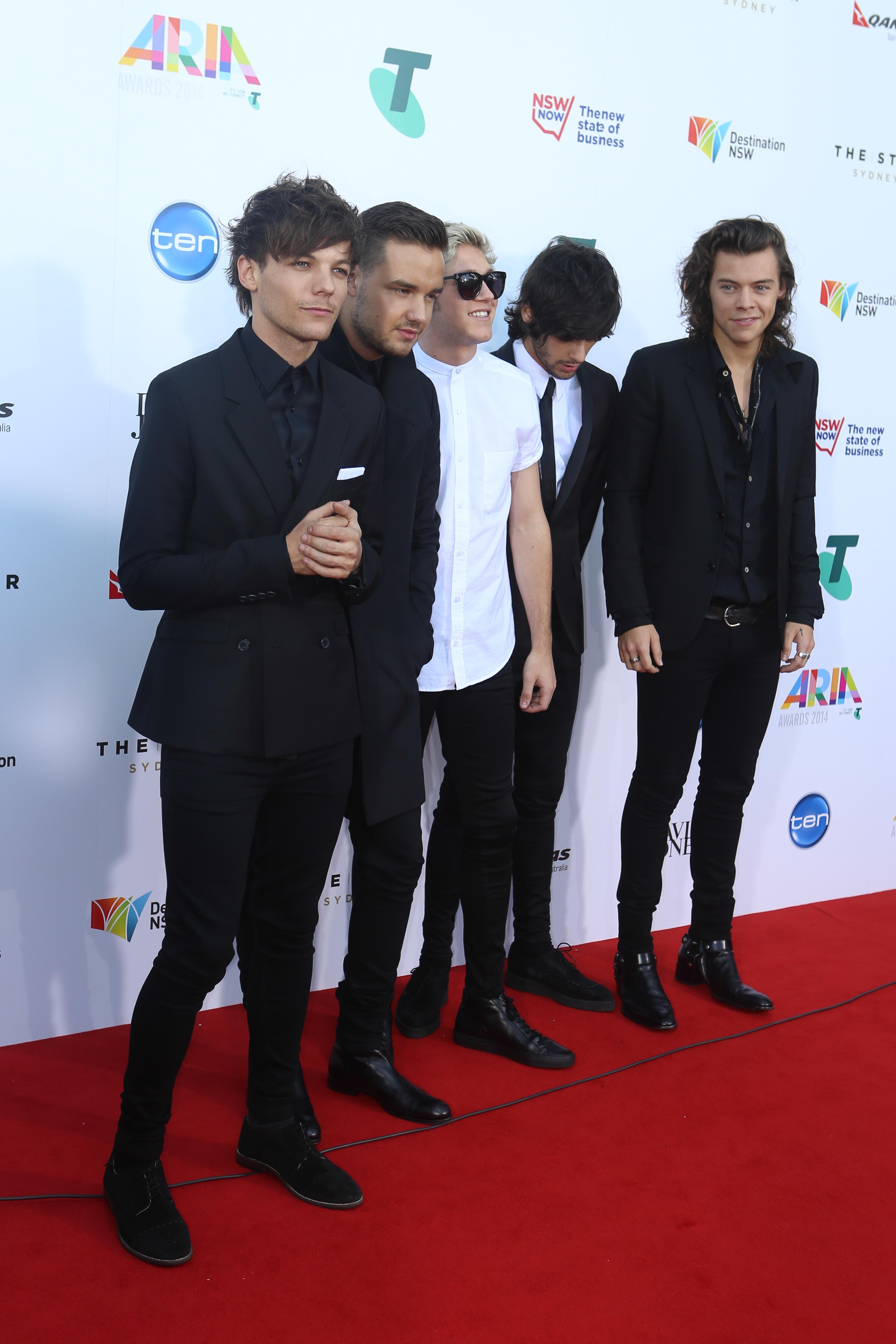 One Direction arrives at the ARIA Awards 2014