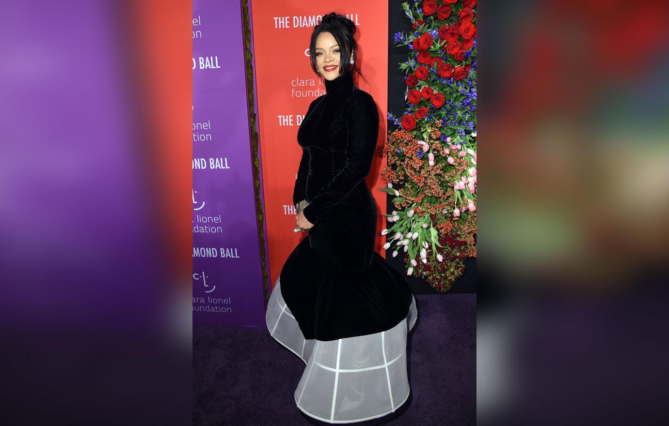 Rihanna At Diamond Ball Hides Stomach Paris Pregnancy Rumors