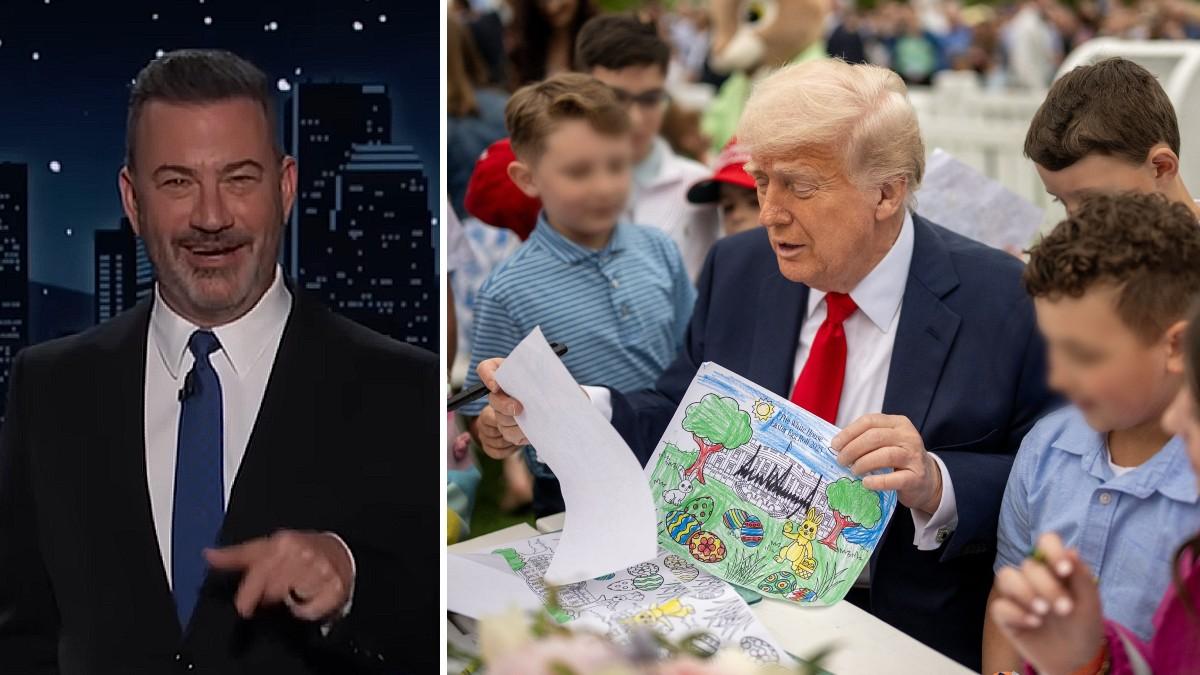 split of Jimmy Kimmel, Donald Trump with kids. 