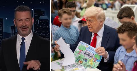 split of Jimmy Kimmel, Donald Trump with kids.