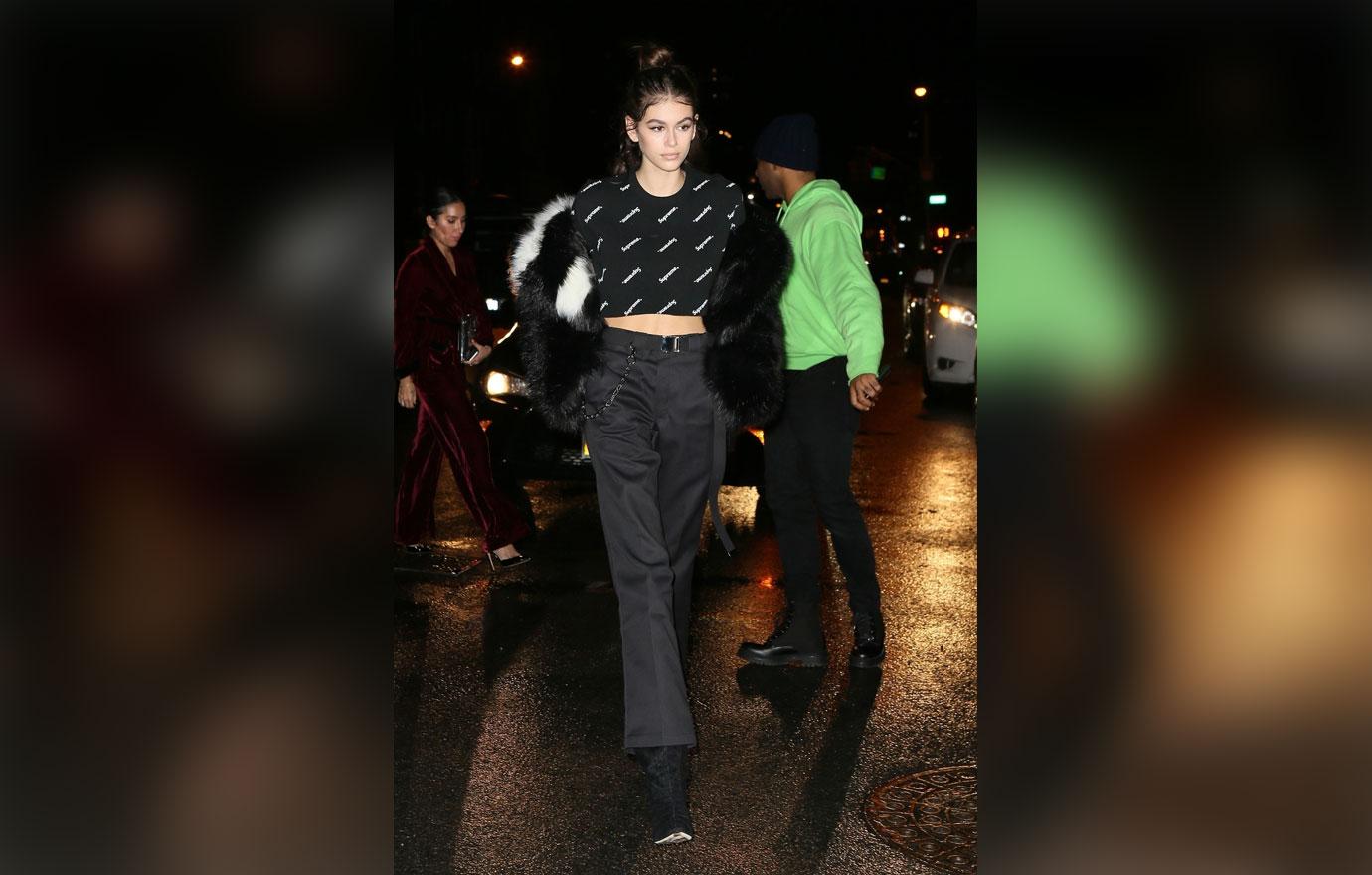 Kendall Jenner, Kaia Gerber, and Naomi Campbell arrives at the same club during NYFW