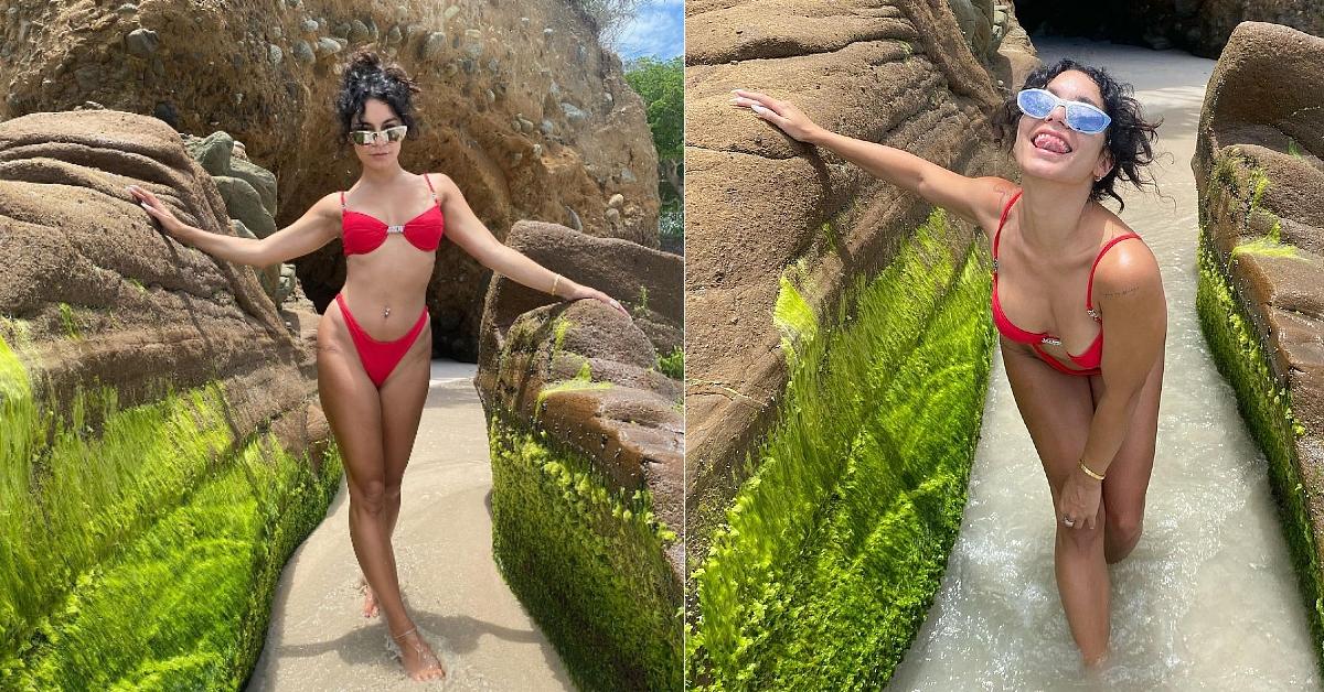 Lais Ribeiro shows off her curves in a green bikini while enjoying