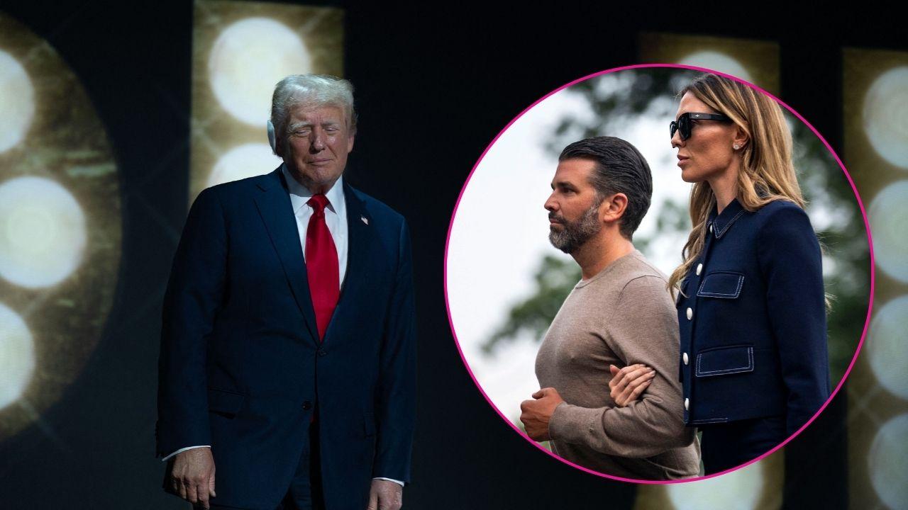 Image of Donald Trump, Donald Trump Jr., and Bettina Anderson