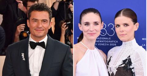 Split Image of Orlando Bloom and Rooney and Kate Mara