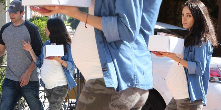 mila kunis pregnant baby bump