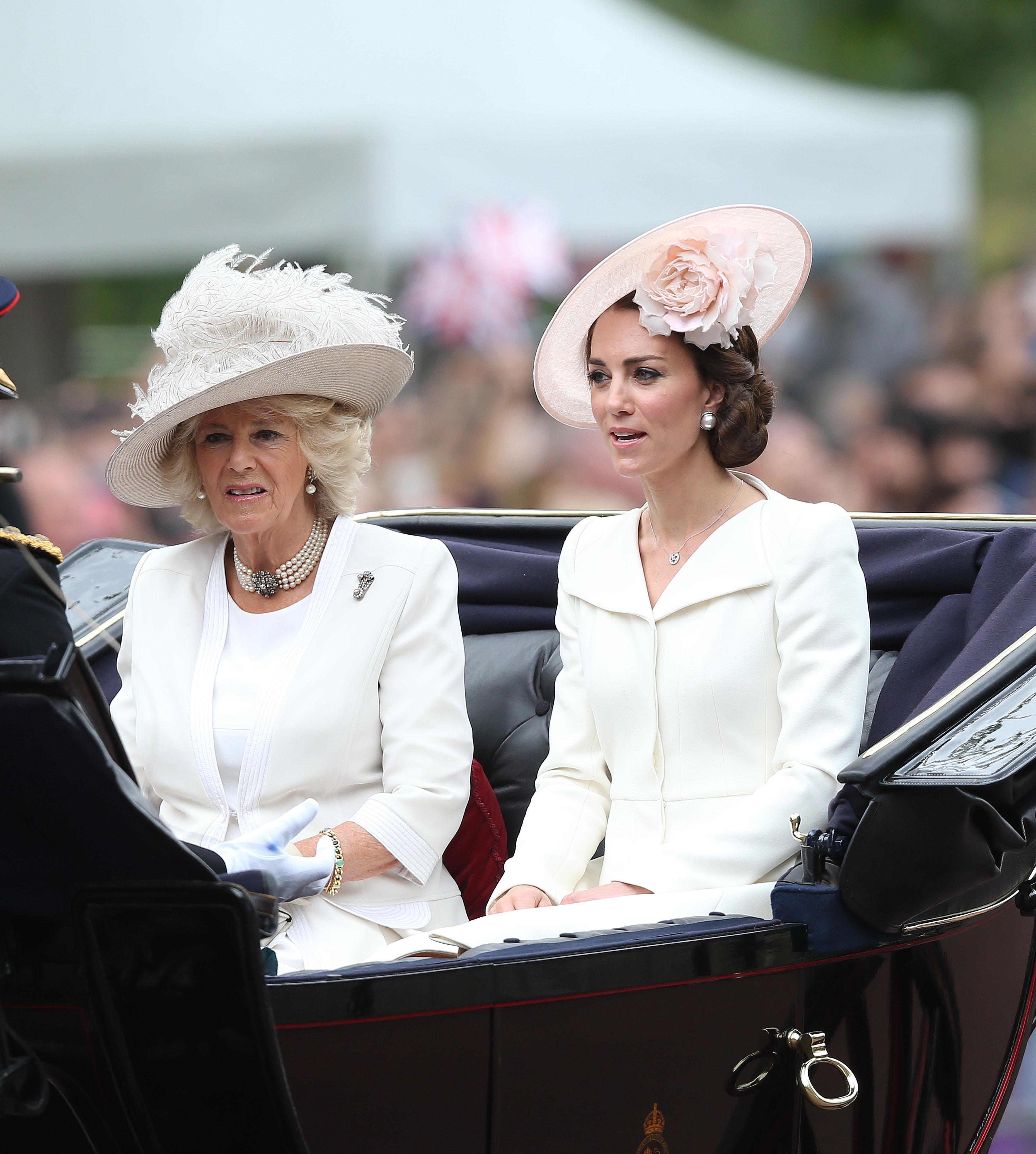 Duchess Of Cambridge &amp; Camilla Duchess Of Cornwall during Trooping of Colour parade