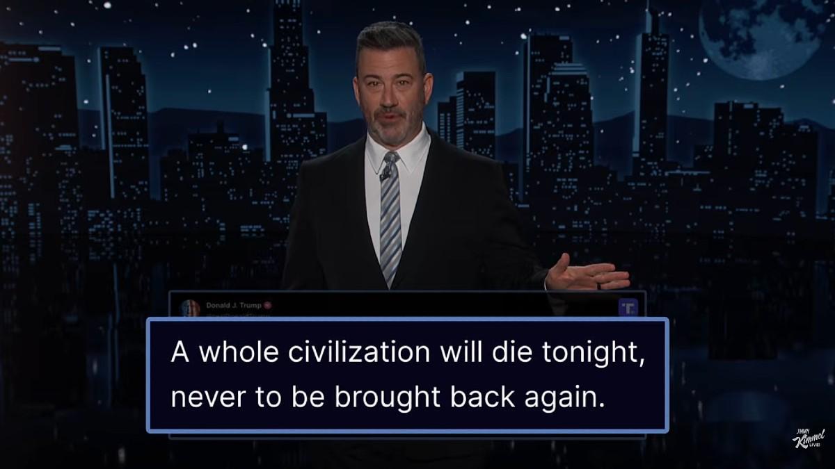 image of Jimmy Kimmel said the president has a memory of a goldfish.