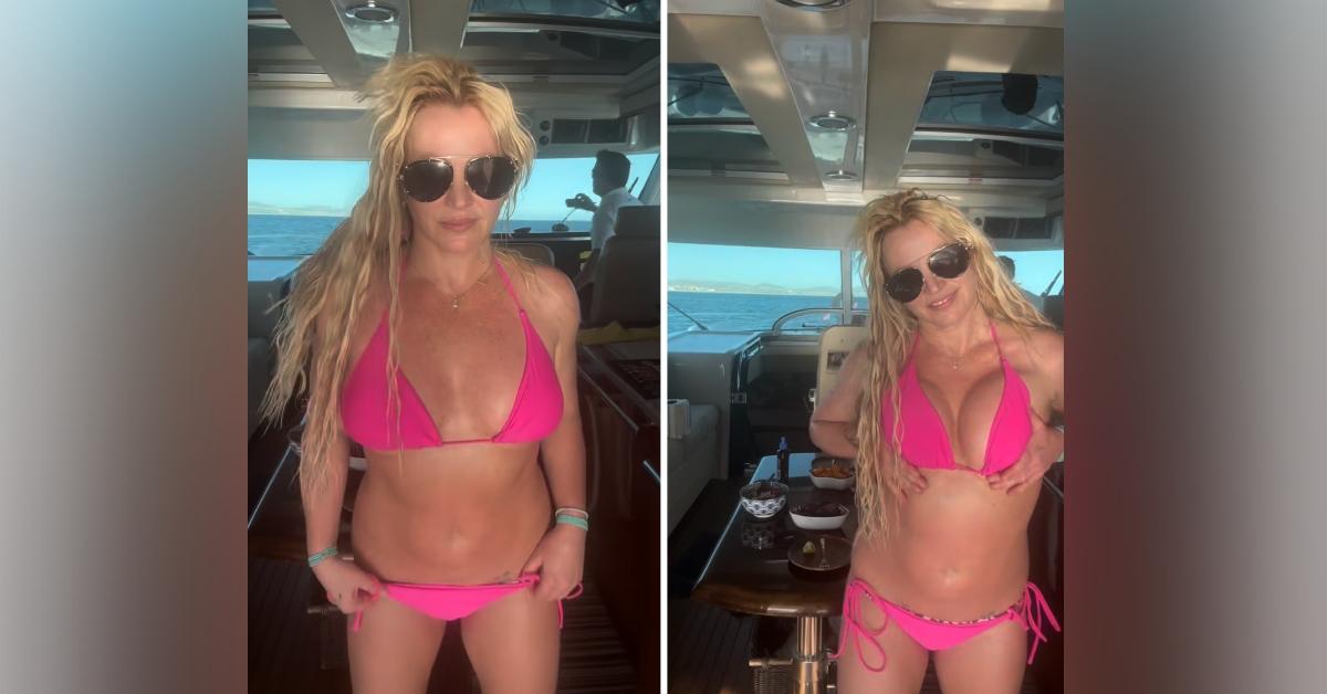 Photo of Britney Spears untied her bikini top in a new Instagram video.