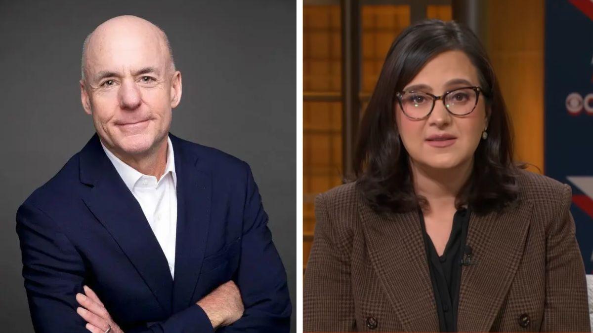 split photo of tom cibrowski and bari weiss