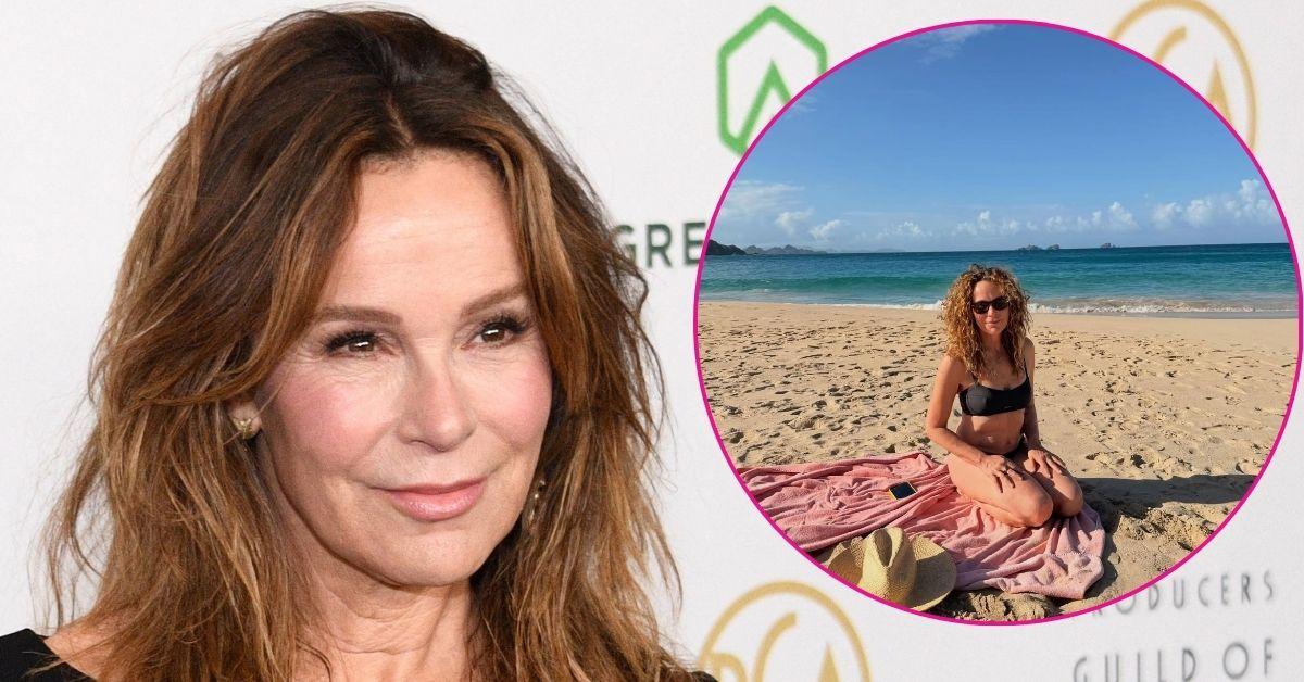 jennifer grey black swimsuit beach photos