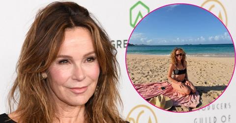 jennifer grey black swimsuit beach photos