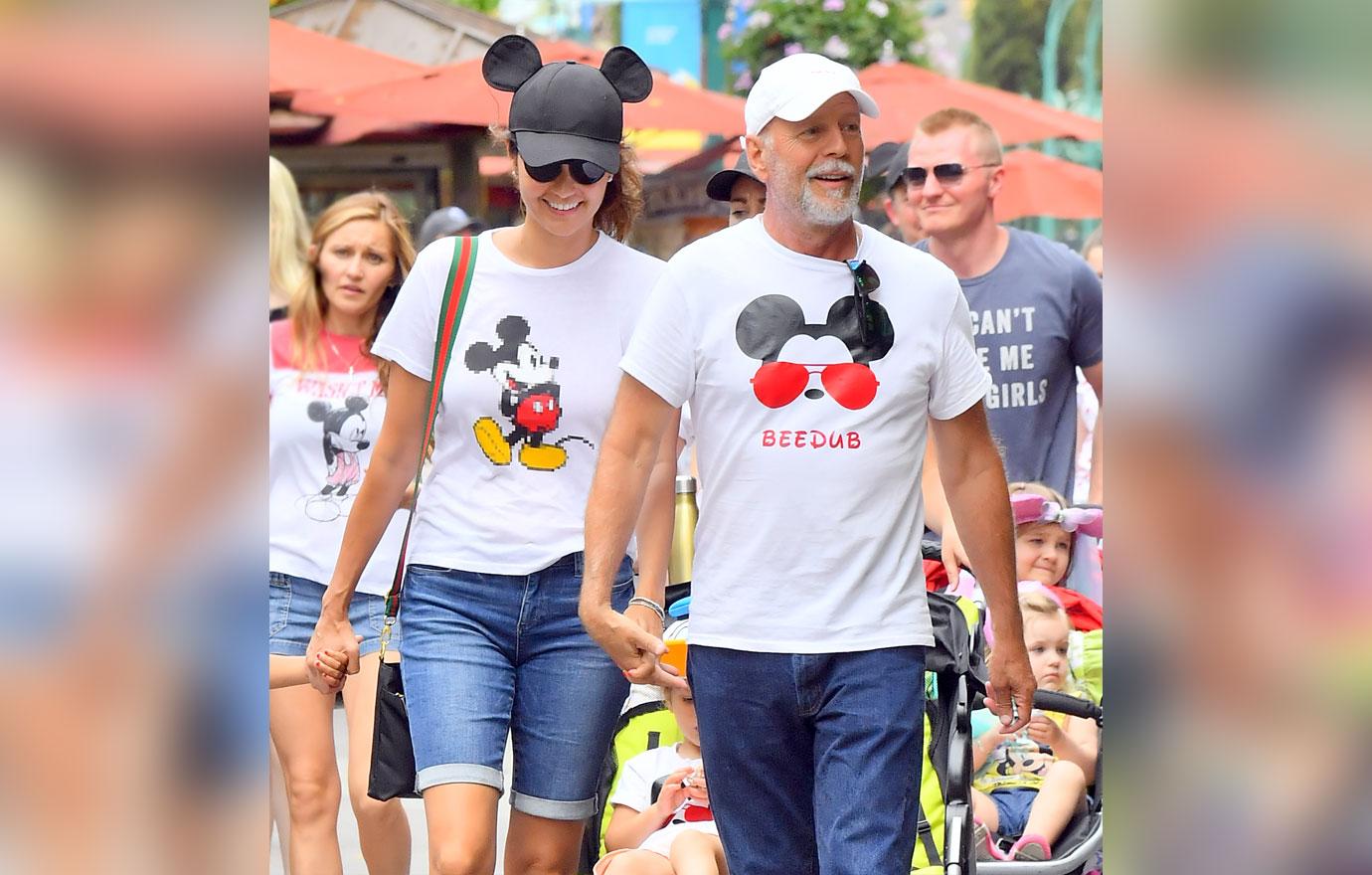 Bruce willis all 5 daughters day at disneyland 6