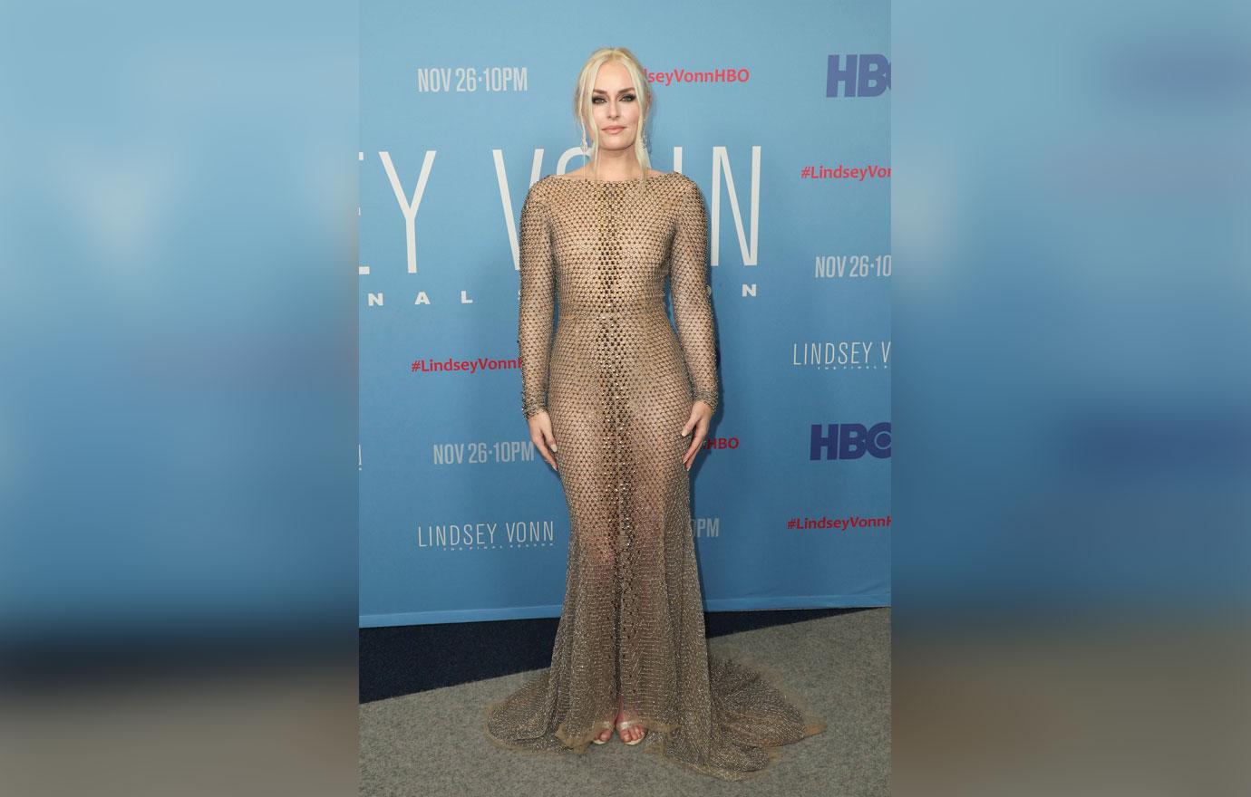 Lindsey Vonn In See-Through Dress On Red Carpet