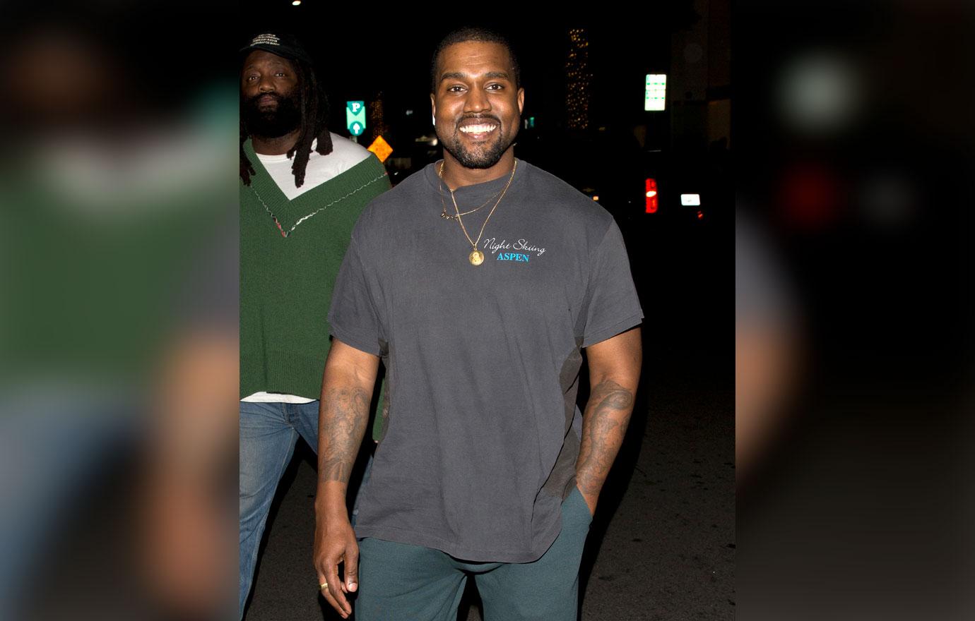 Kanye West looked extremely happy this evening with a smile for &#8216;Ear to Ear&#8217; as he was seen leaving the &#8216;Gasogian&#8217; Gallery in Beverly Hills, CA