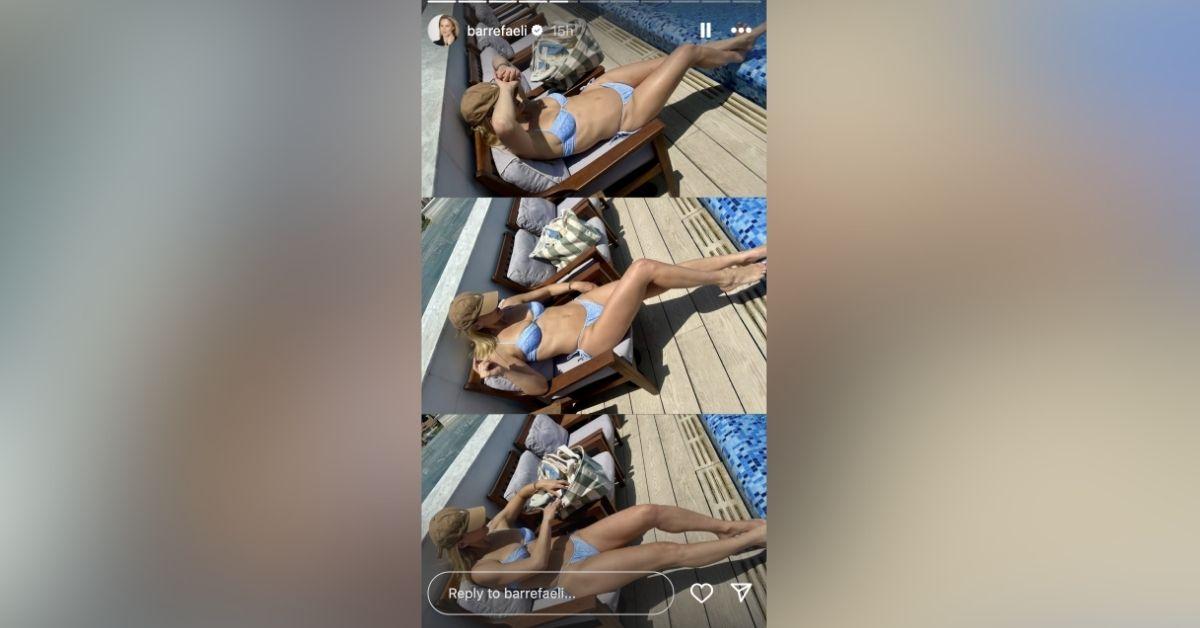bar refaeli poolside baby blue bikini