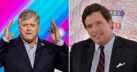 split photo of Sean Hannity and Tucker Carlson.