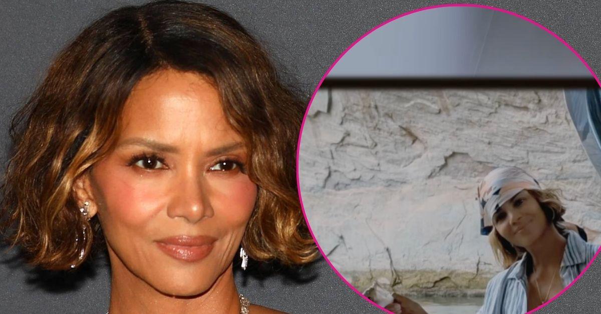 halle berry plunging swimsuit fishing