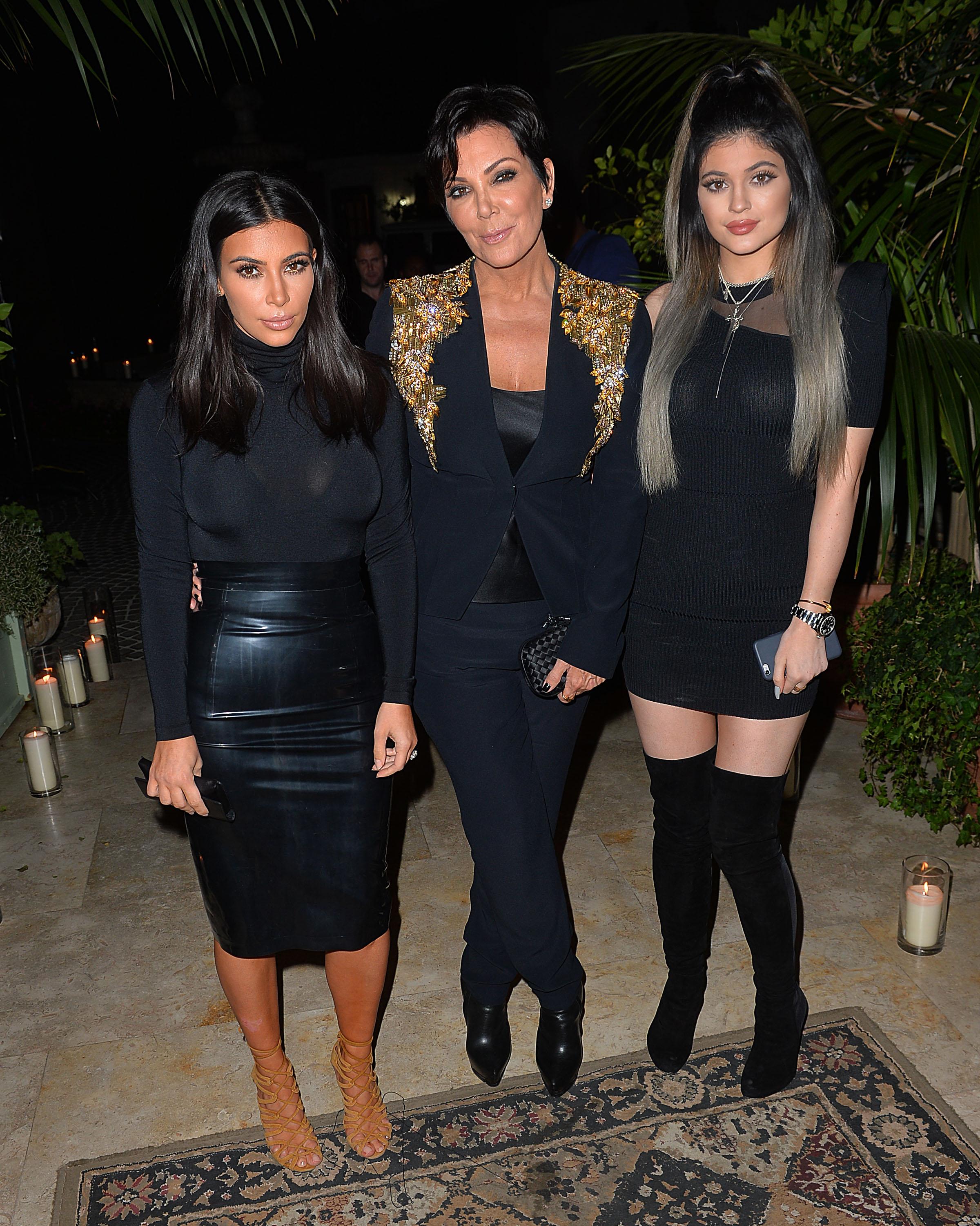 Kim Kardashian, Kris Jenner, and Kylie Jenner inside French Montana&#8217;s 30th Birthday Party Powered by Ciroc Pineapple