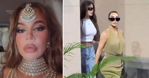 A photo of Khloe Kardashian and a separate image of Khloe with Kim Kardashian.