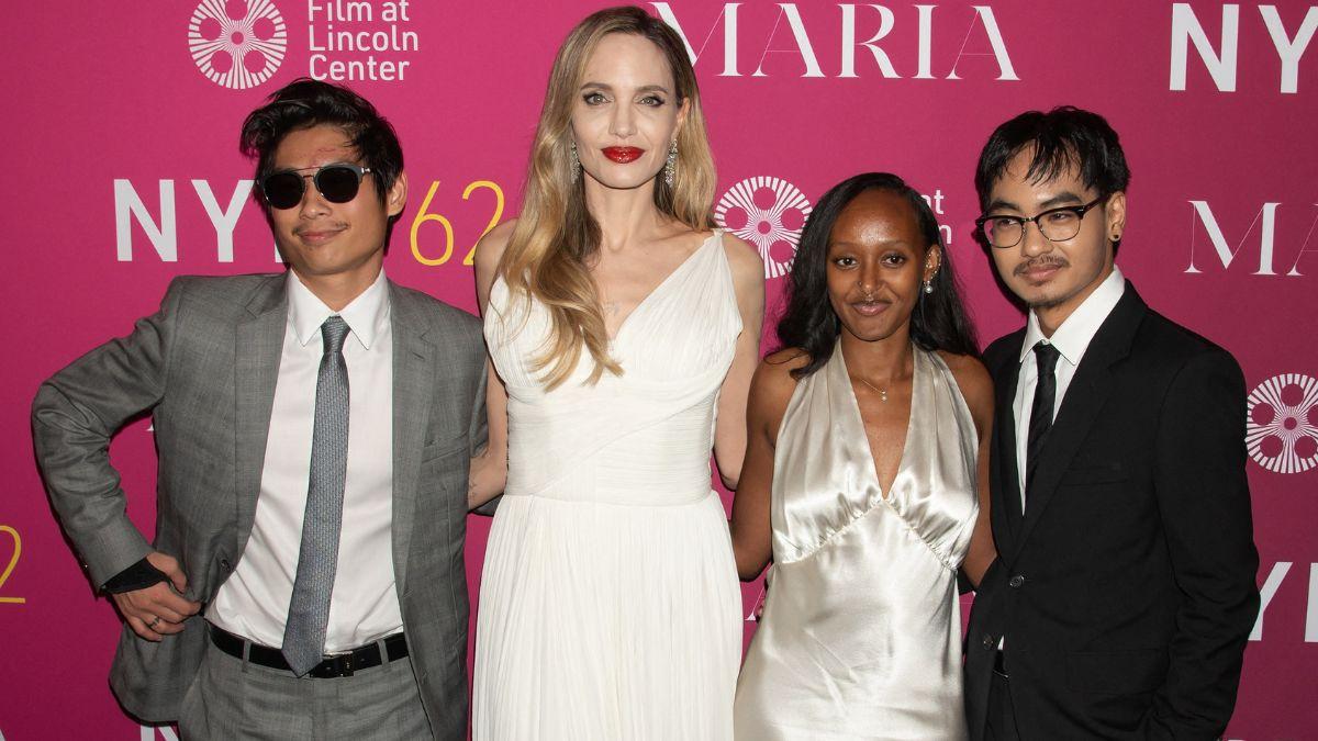 Photo of Angelina Jolie and Brad Pitt share six children.