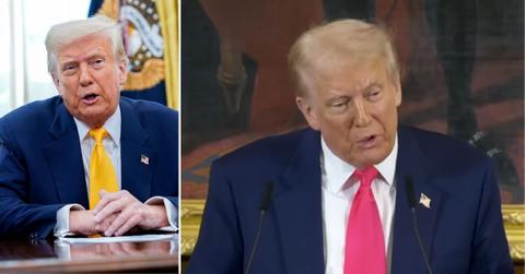 Composite photo of Donald Trump.