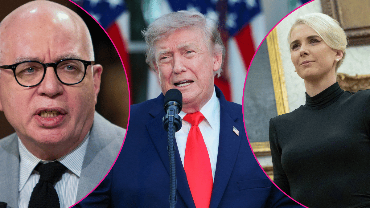 Composite photo of Michael Wolff, Donald Trump and Natalie Harp.