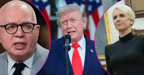 Composite photo of Michael Wolff, Donald Trump and Natalie Harp.