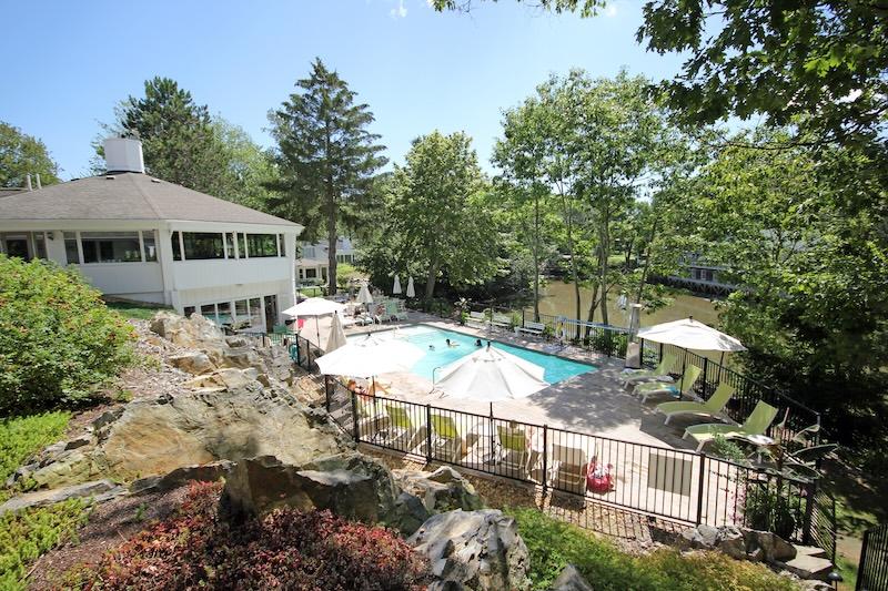 the lodge on the cove kennebunkport maine outdoor pool kennebunk river view from bayberry building