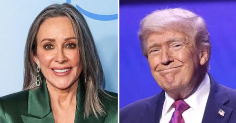 split photo of patricia heaton and donald trump