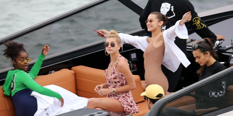 Bella hadid hailey baldwin boat