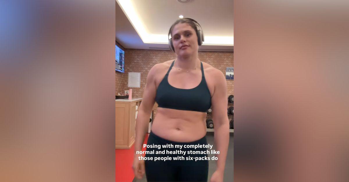 Image of Ilona Maher showed off her 'normal and healthy stomach.'