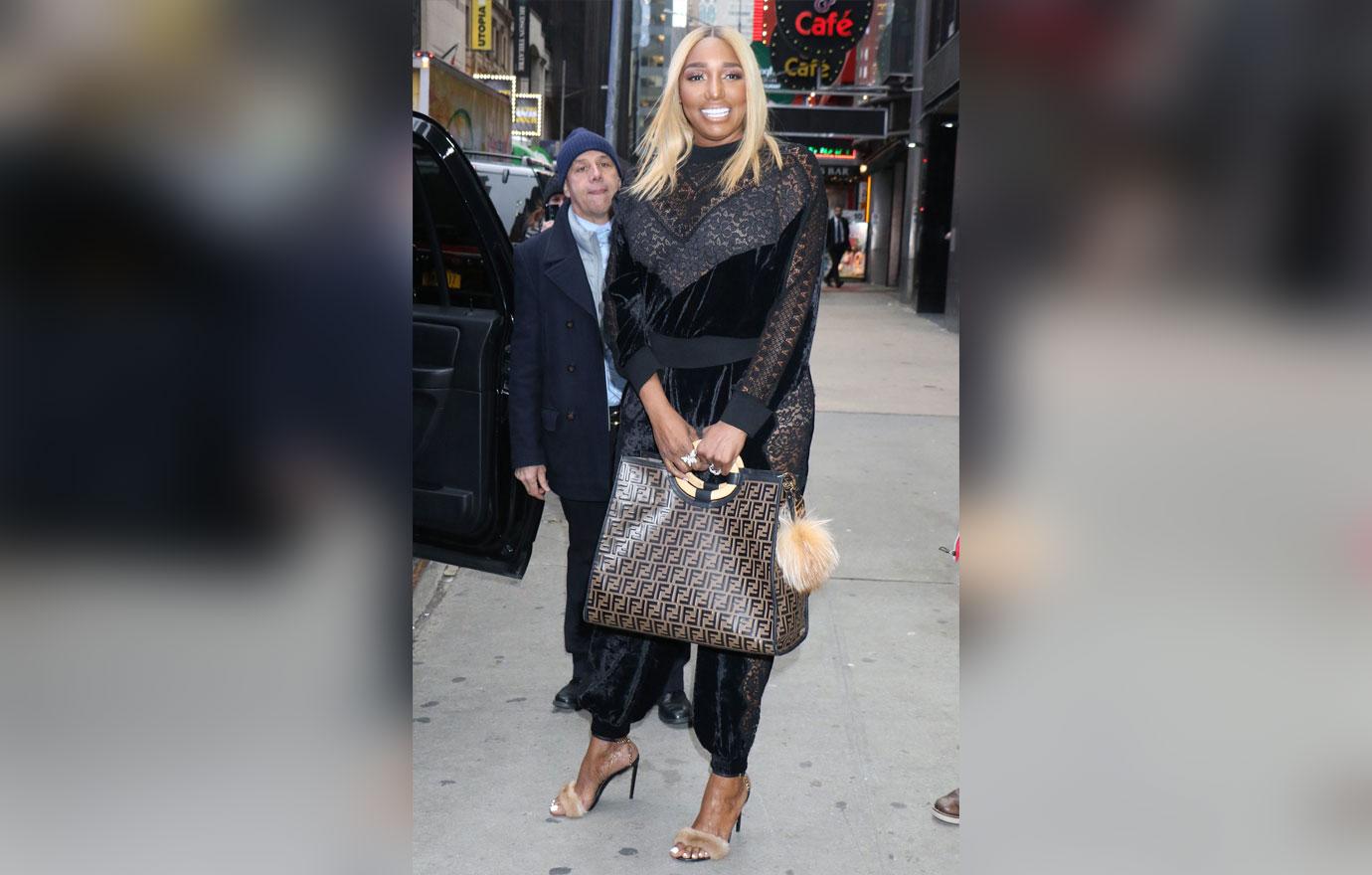 NeNe Leakes In See-Through Lace Jumpsuit