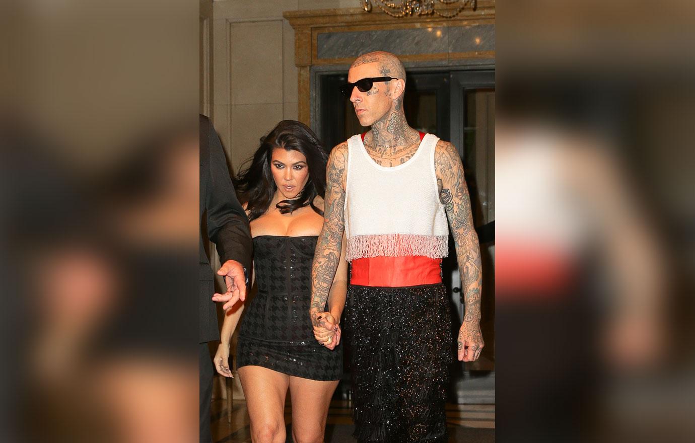 kourtney kardashian travis barker met gala after party looks photos