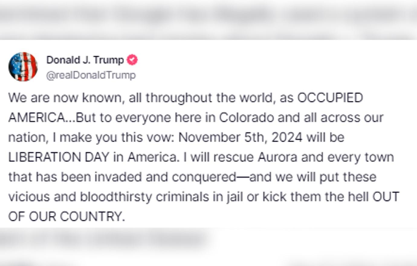 donald trump slammed november  liberation day occupied america