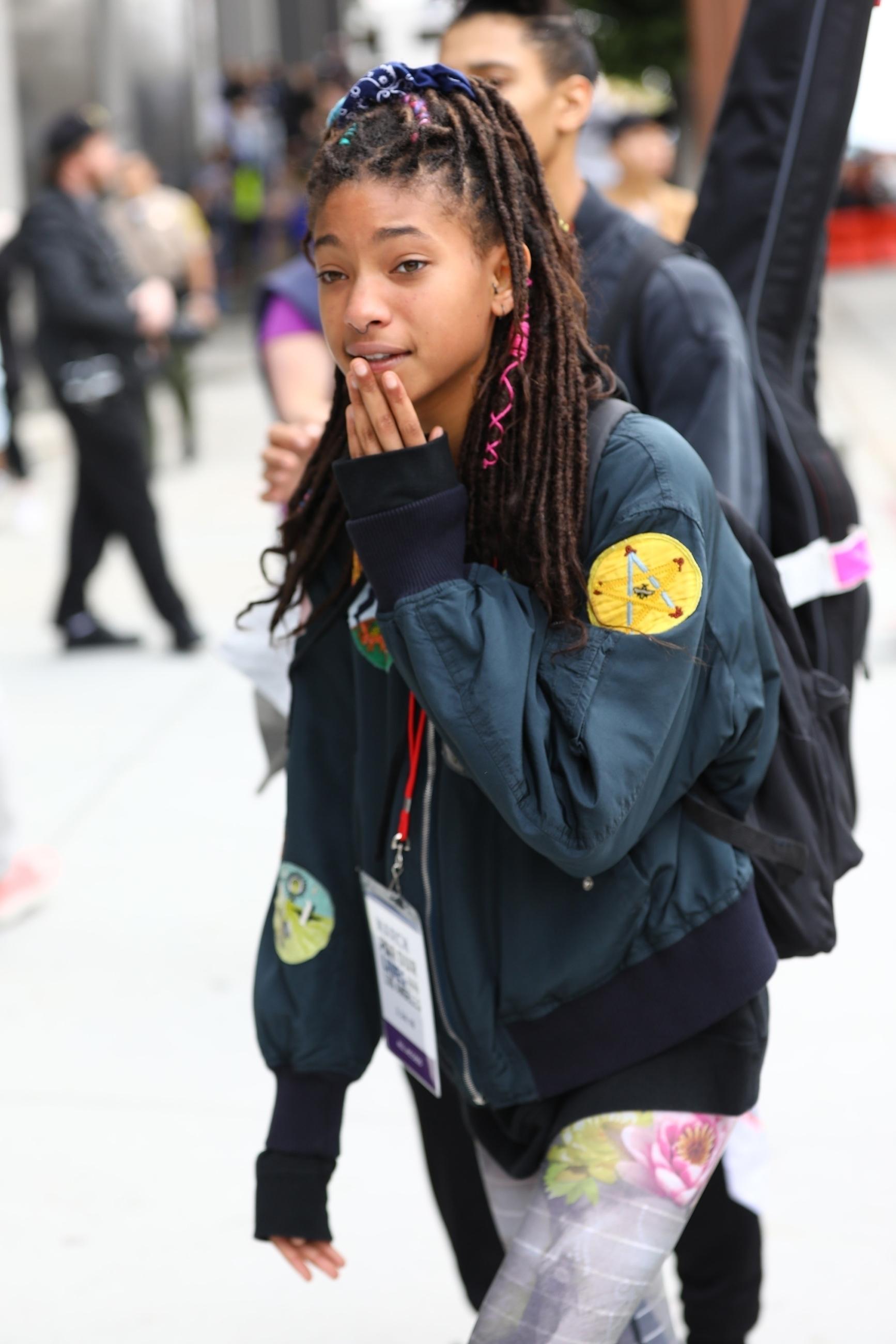 Jaden and Willow Smith march at the anti gun “March For Our Lives” rally in downtown LA.