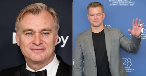 Split Photo of Christopher Nolan and Matt Damon.