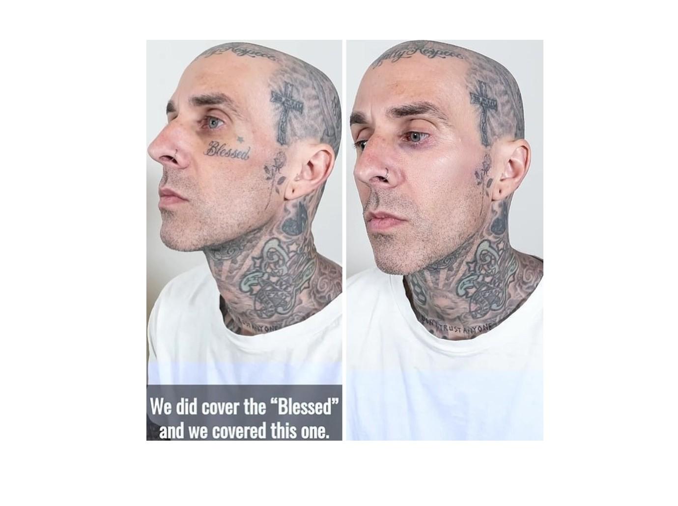 travis barker head tattoos