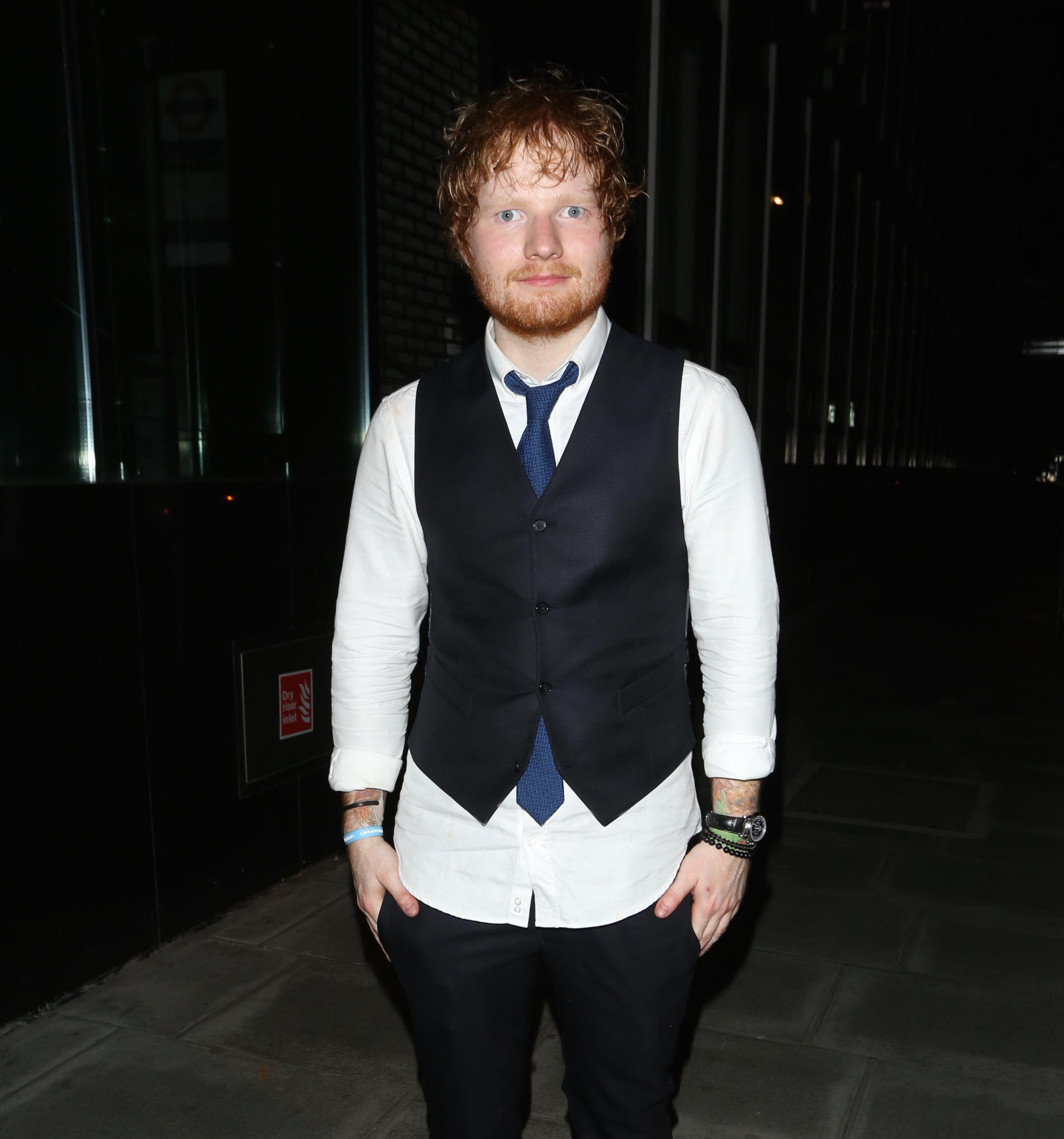 Ed Sheeran leaving &#8216;Jumpers for Goalposts&#8217; afterparty at 3am