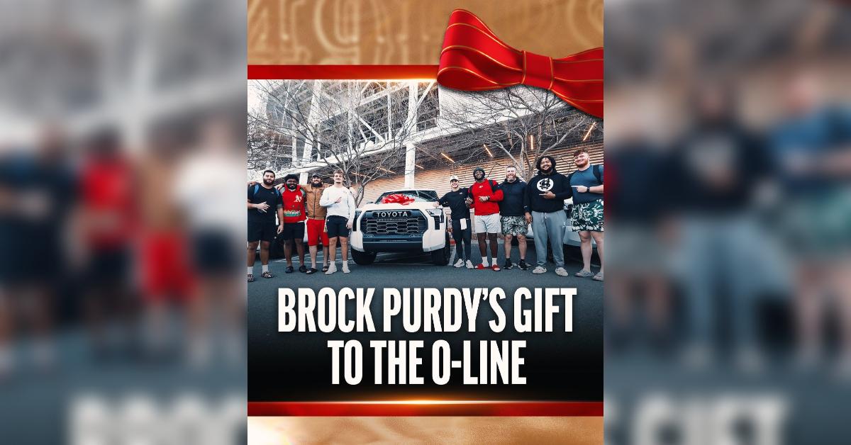 san francisco ers brock purdy gifts offensive line toyota trucks