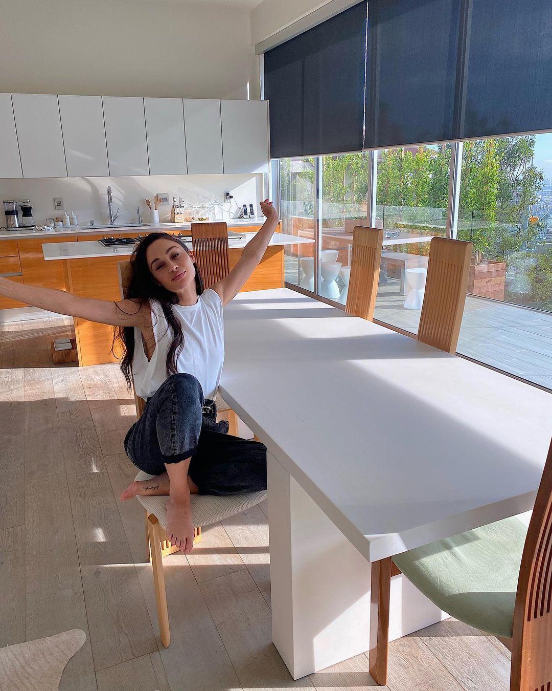 cara santana kitchen table ig pic