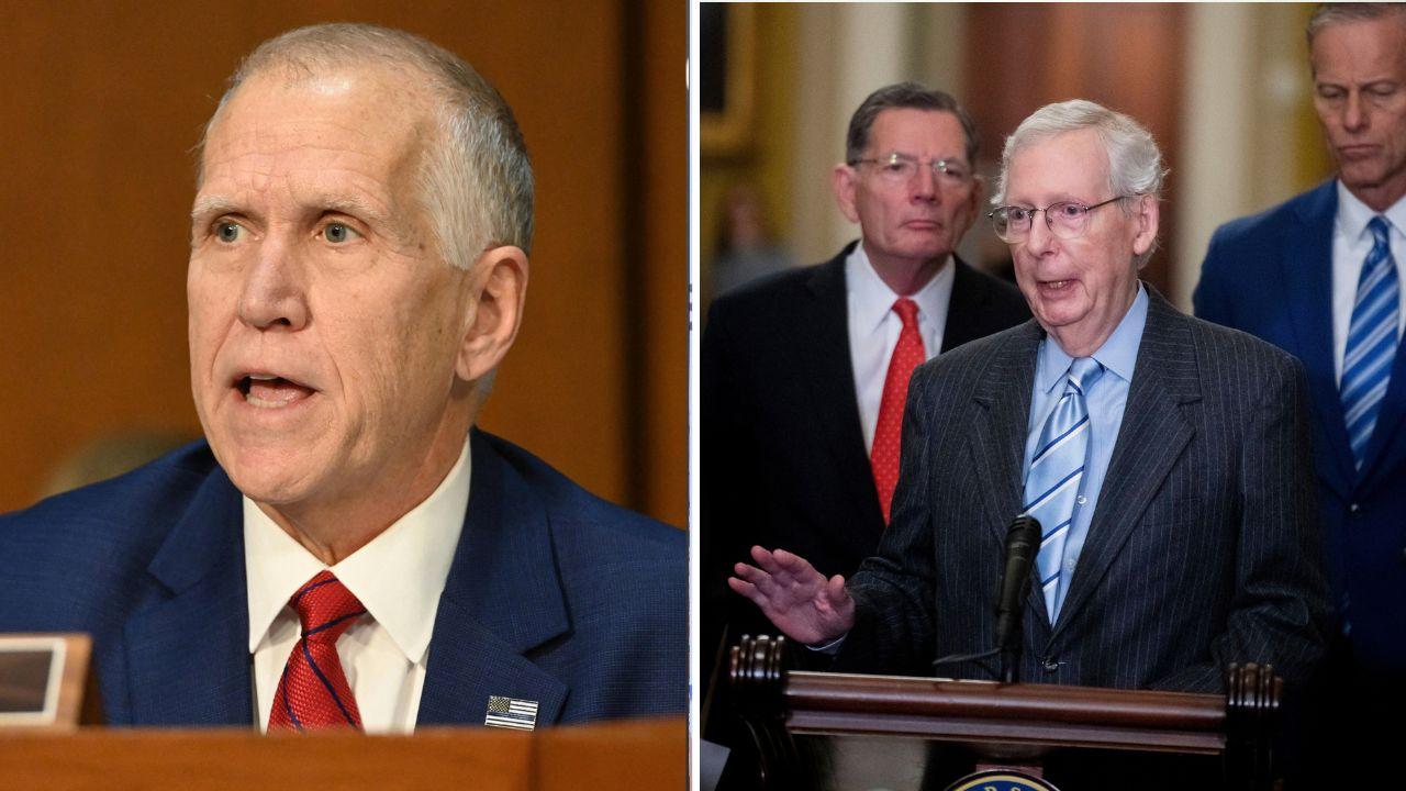 Image of Sen. Thom Tillis said he had a lengthy conversation with Mitch McConnell that quickly shifted from his health to policy and politics.