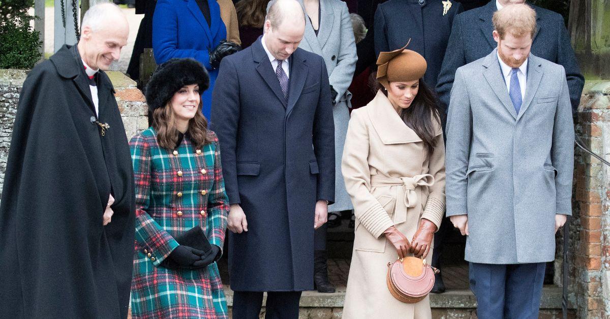 image of Before their Christmas lunch, the family heads out to church.