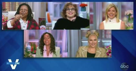 whoopi goldberg tells joy behar mic in breasts the view segment pf