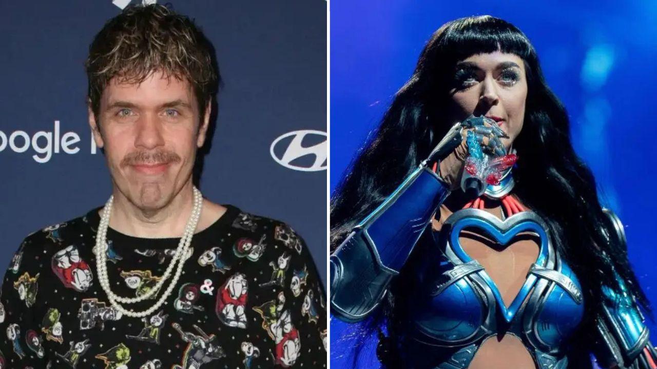 Split photo of Perez Hilton & Katy Perry