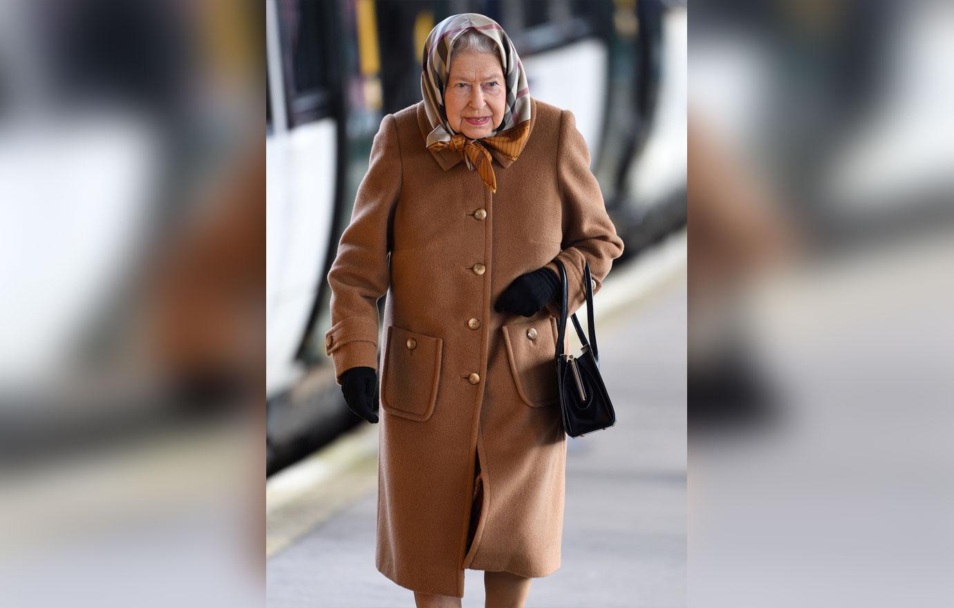 The Queen arrives at Kings Lynn Station for Christmas