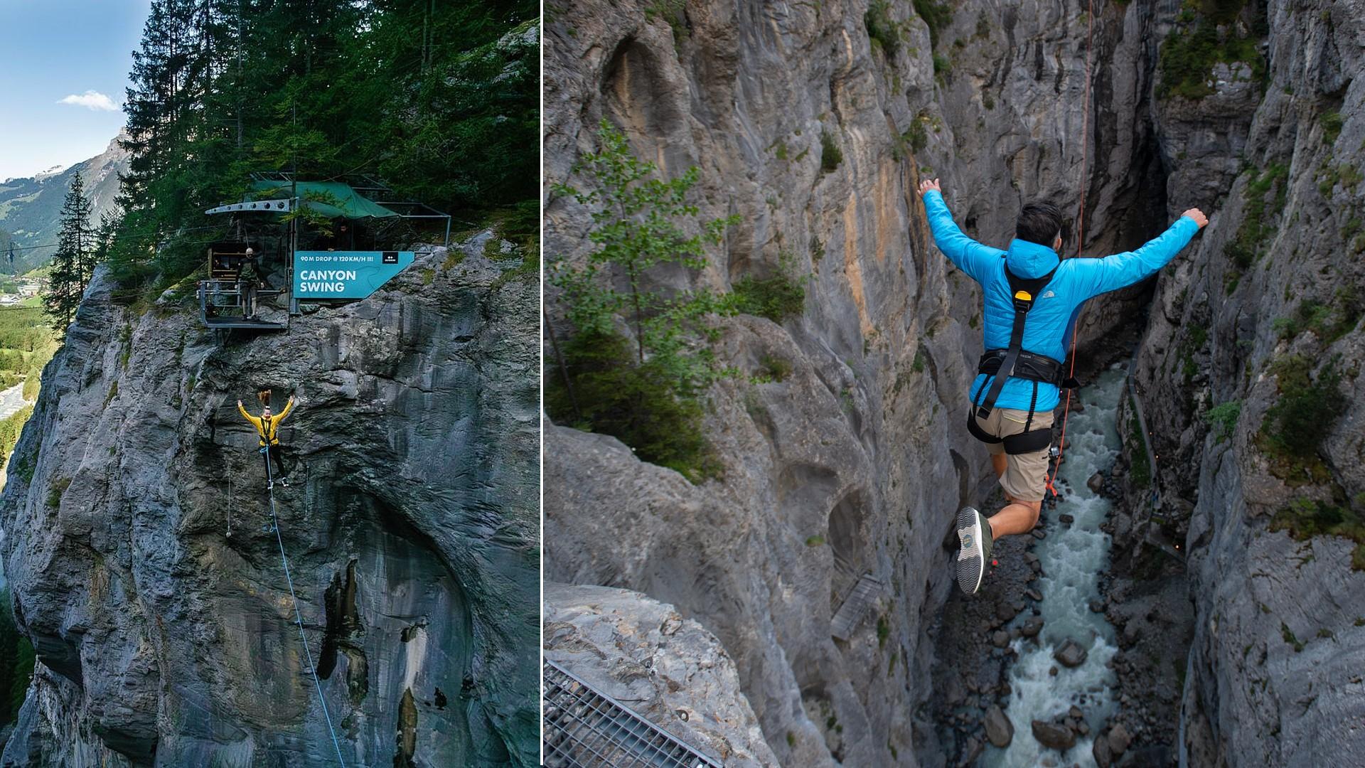Take the ultimate leap of faith! Grindelwald’s Canyon Swing sends thrill seekers plunging 295 feet into a dramatic glacier-carved gorge, reaching speeds of up to 75 mph.